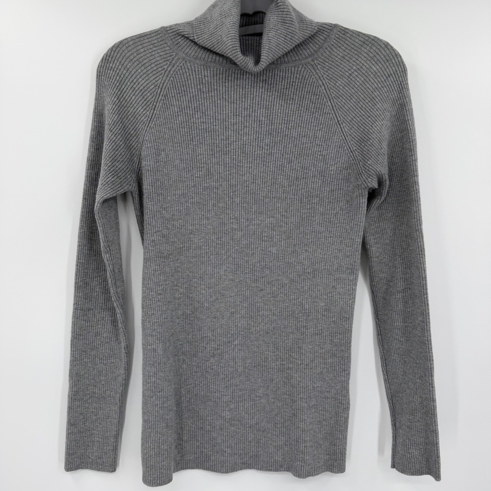 525 America Womens Gray Ribbed Turtleneck Raglan Sweater XS RN61680